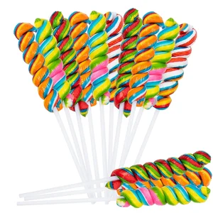 Rainbow Twisty Pops 40-Pack Individually Wrapped Swirl Lollipops Bulk Candy for Birthday Parties Candy
