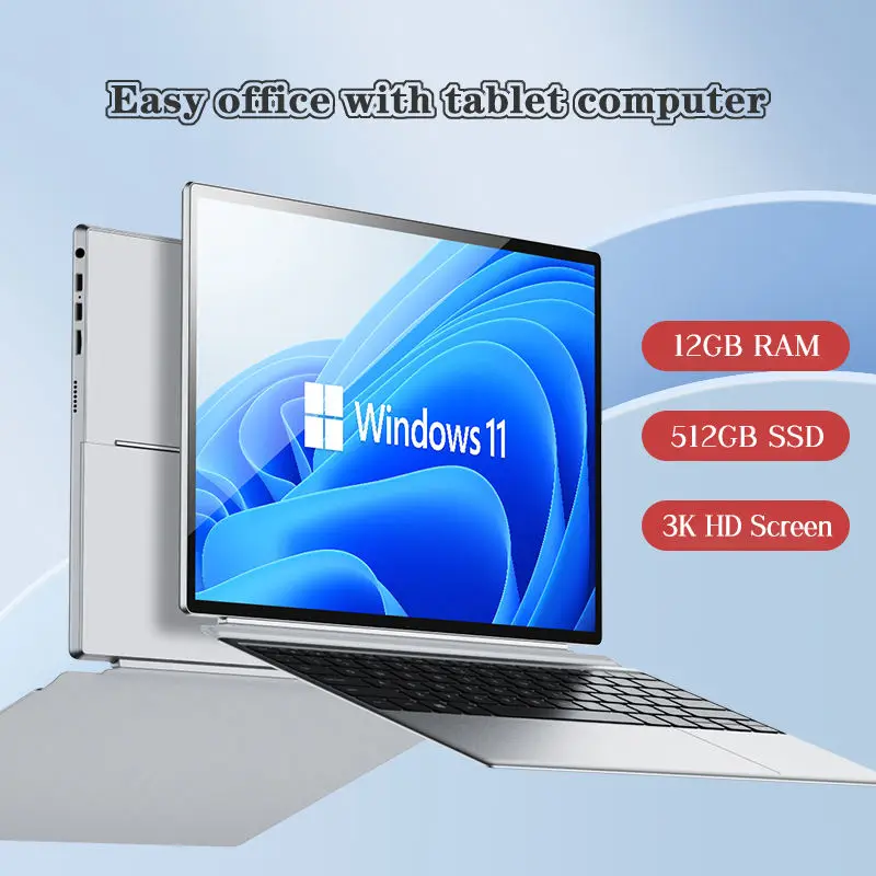 12 inch Detachable touch screen Laptop with Win11 System and 3000*2000 pixels Notebook computer for Office work netbook Laptops