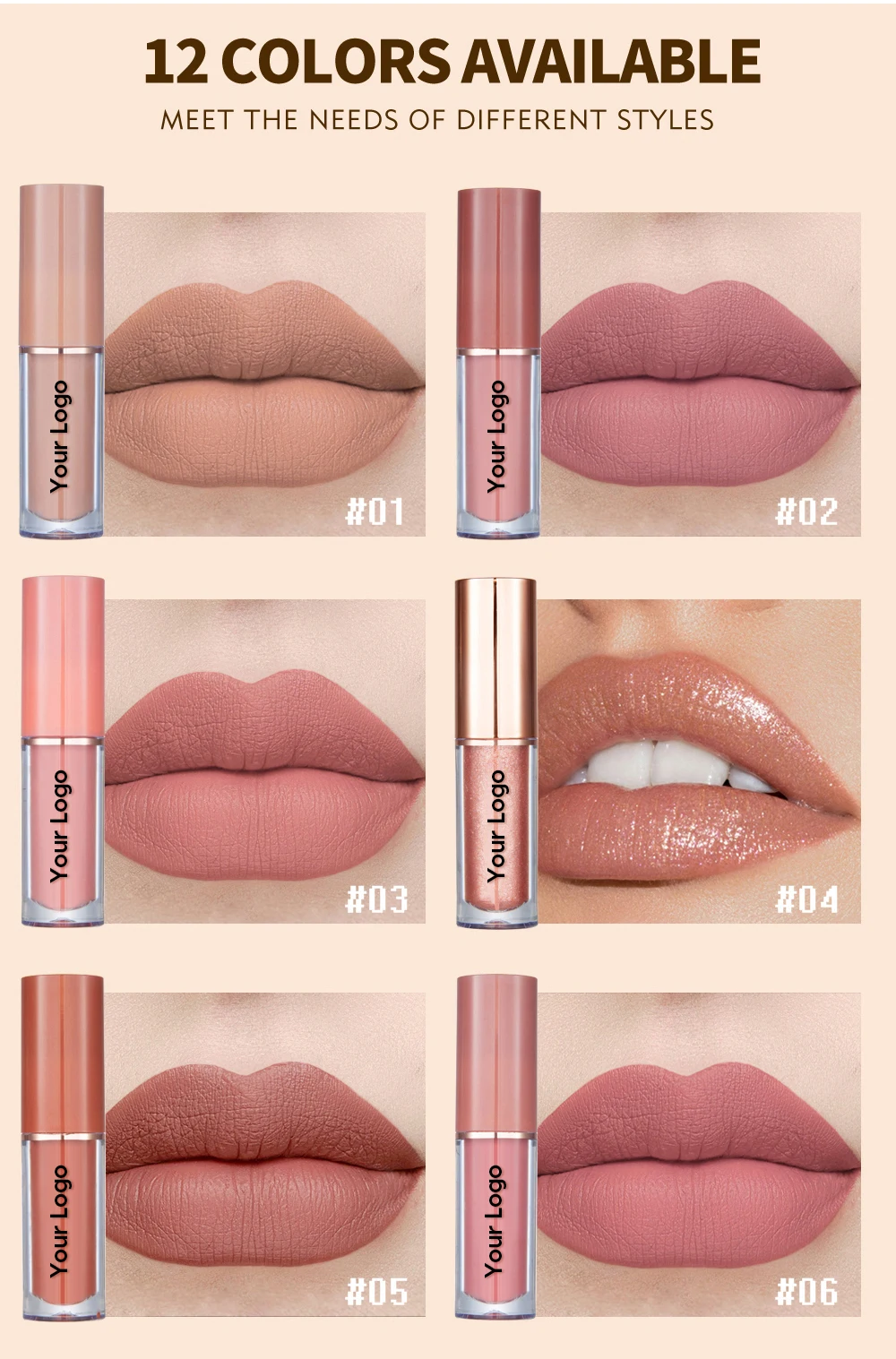 12pcs Velvet Matte Liquid Lipstick Set Long Lasting Nonstick Cup