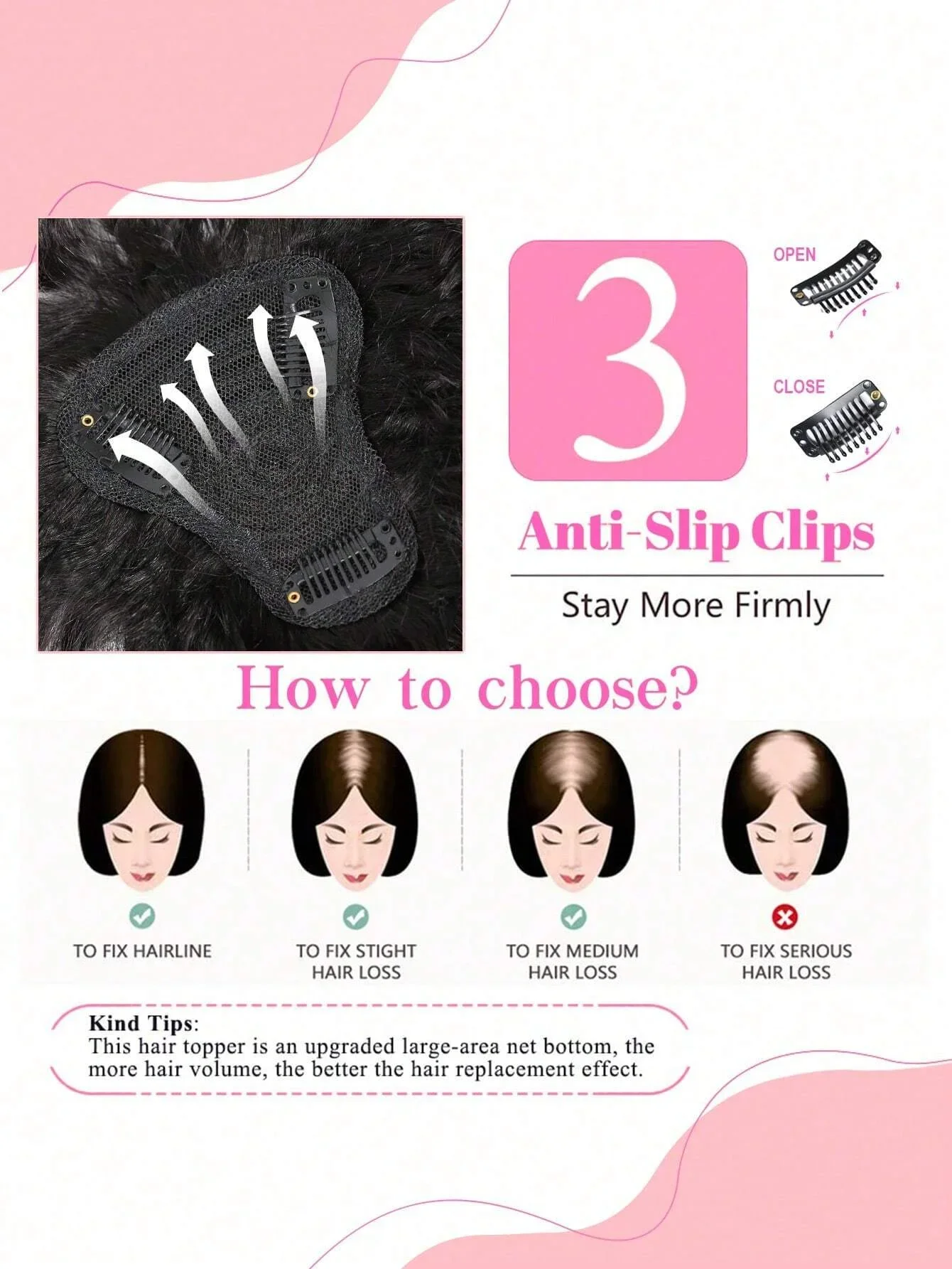 Kinky Straight Hair Clips Echthaar Topper mit Pony Clip in Extensions Naturfarbe_voghion.com