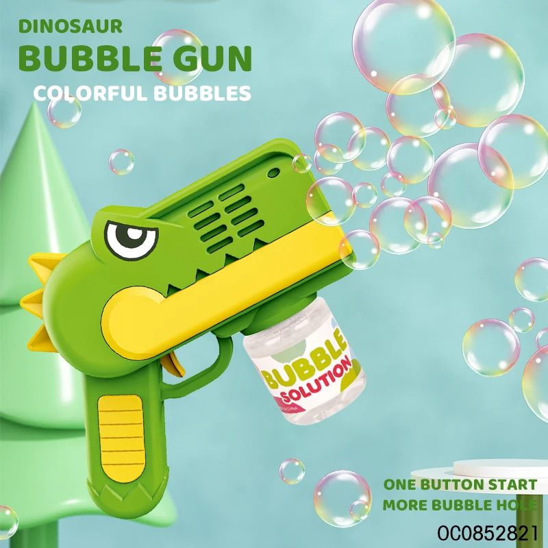 Multi Holes Light Up Electric Dinosaur Bubble Maker Machine Guns For