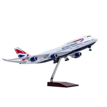 47cm British AIRLINES Boeing B747 1/160 ABS Model Airplane Plane 747 aircraft with led or without