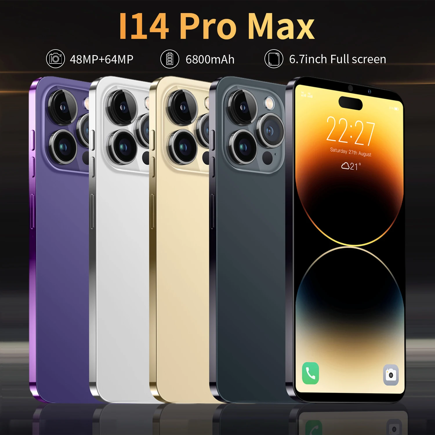 I14 Pro Max 7.3inch Large Screen Phone 5g 16gb+1tb Smartphone ...