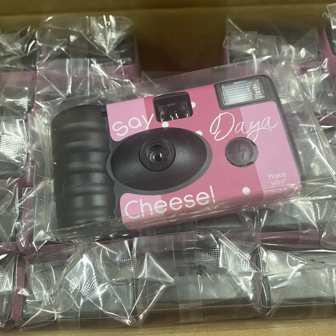 Pink Reusable Disposable Camera Amazon OEM Logo Support 35 MM