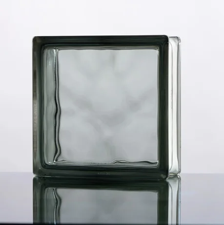 Light Bule Color Glass Block Parallel Cloudy Design Larger Size Glass Block for Outer Wall
