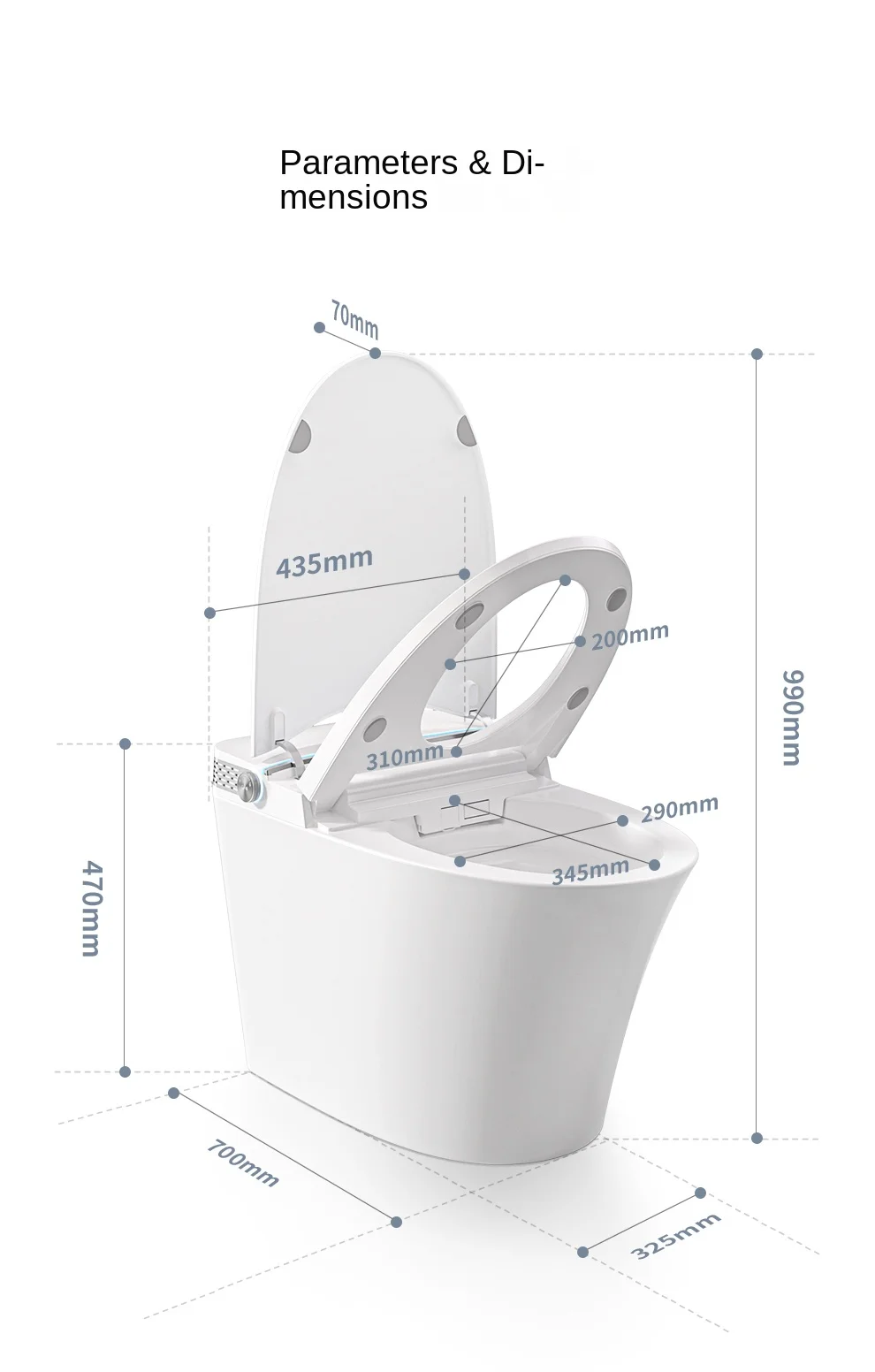 Smart toilet new design automatic induction disinfection bathroom flushing integrated siphon toilet supplier