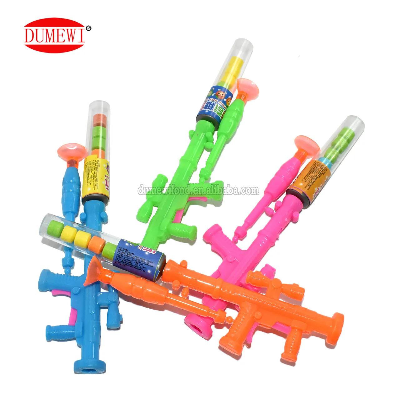 Забавный пластиковый игрушечный пистолет для стрельбы конфеты детей
