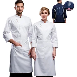 Unisex Summer Double-Breasted Chef Uniform Breathable Kitchen Work Clothing with Custom Logo for Restaurant & Bar Wholesale
