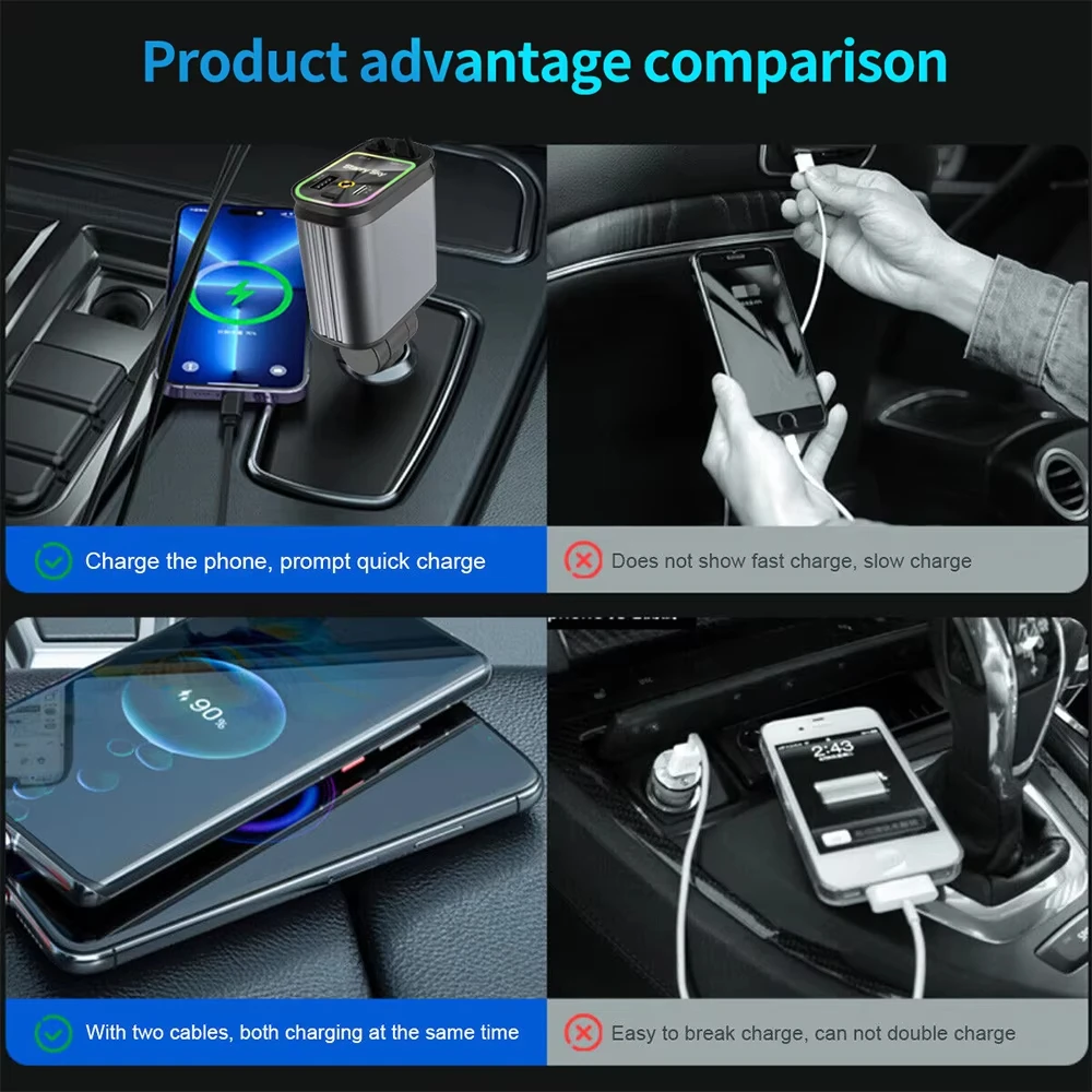 Wholesale Portable Retractable Car Charger in Cables