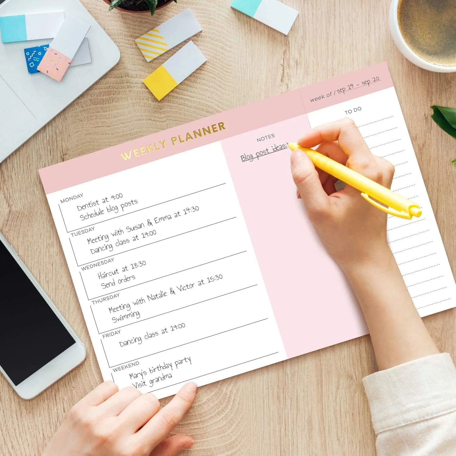 Weekly Planner to Do List Notepad for Daily Productivity Organiser