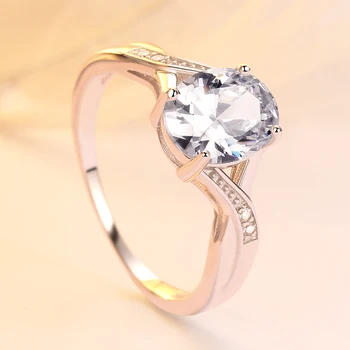 SKA Joya Fashion design 925 sterling silver Rings Zircon diamond ring Engagement Rings for women