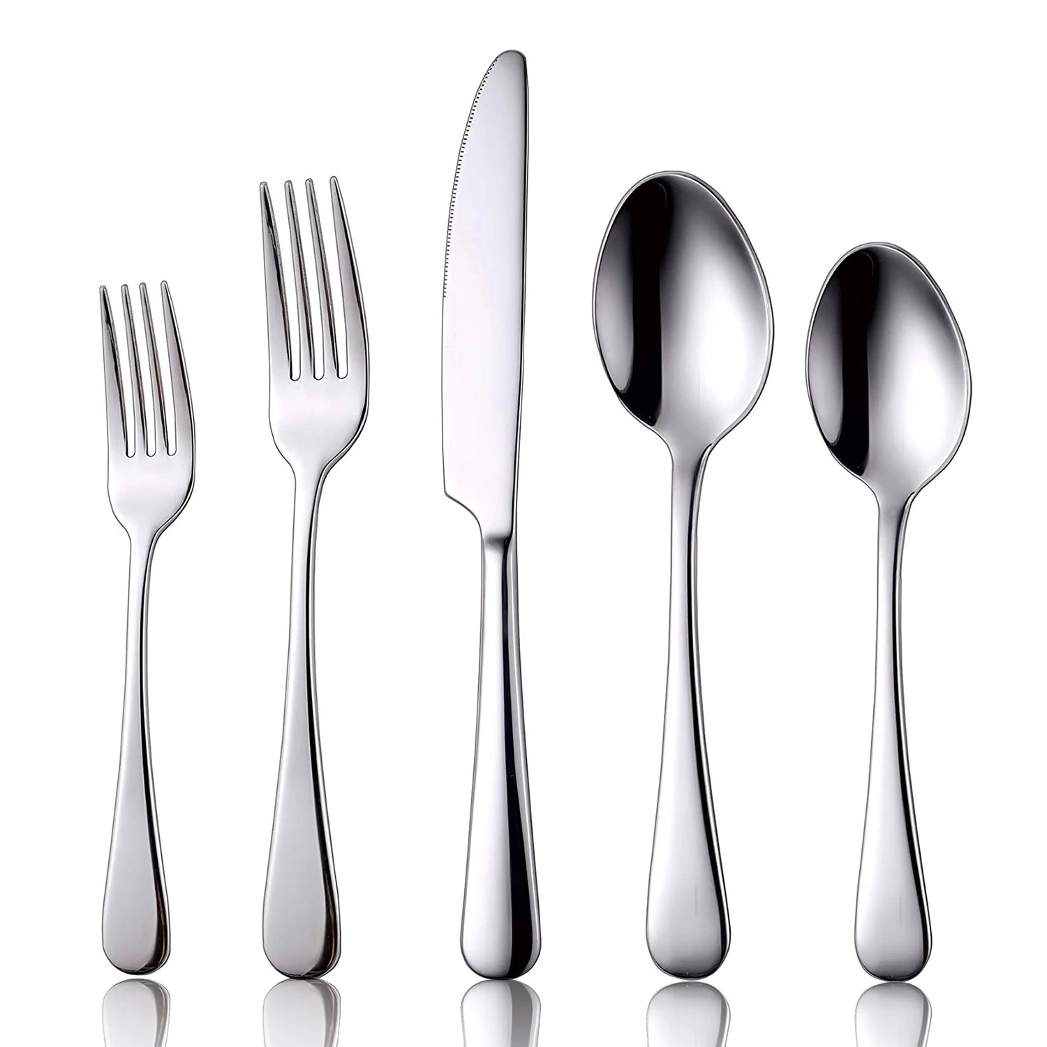 Smooth Easy Cleaning Flatware Restaurant Silverware Spoon And Fork Set ...