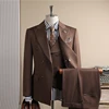 8069 marron café (costume + gilet + pantalon)