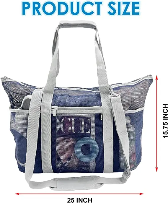 Beach Bag Mesh Beach Bags With 9 Pockets Large Beach Totes For Women