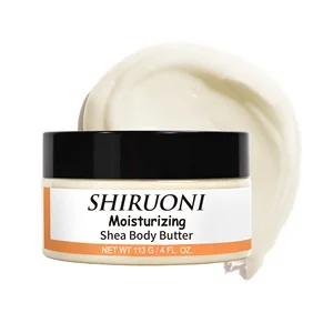 OEM ODM Organic Natural Whipped Shea Butter Body Butter Cream with Vitamin E Oil Softer Skin Smoothing Deeply Hydrating Lotion