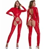 Tuta Catsuit in Lattice con Cavallo Aperto Rosso