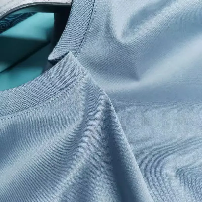 OEM Custom 100% Double Mercerized Cotton Basic Crew Neck T Shirt Men Breathable Blank Tshirt Custom Design Cotton t Shirts
