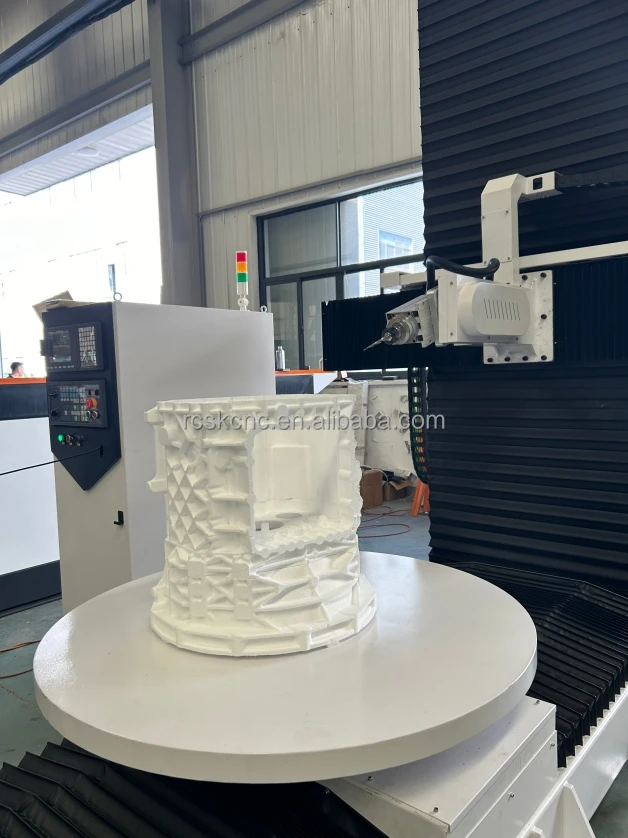 High Configuration 5 Axis ATC CNC Router 3D Wooden Foam Model Carving Milling Machine 6kw Delta Inverter Air Cooling Syntec