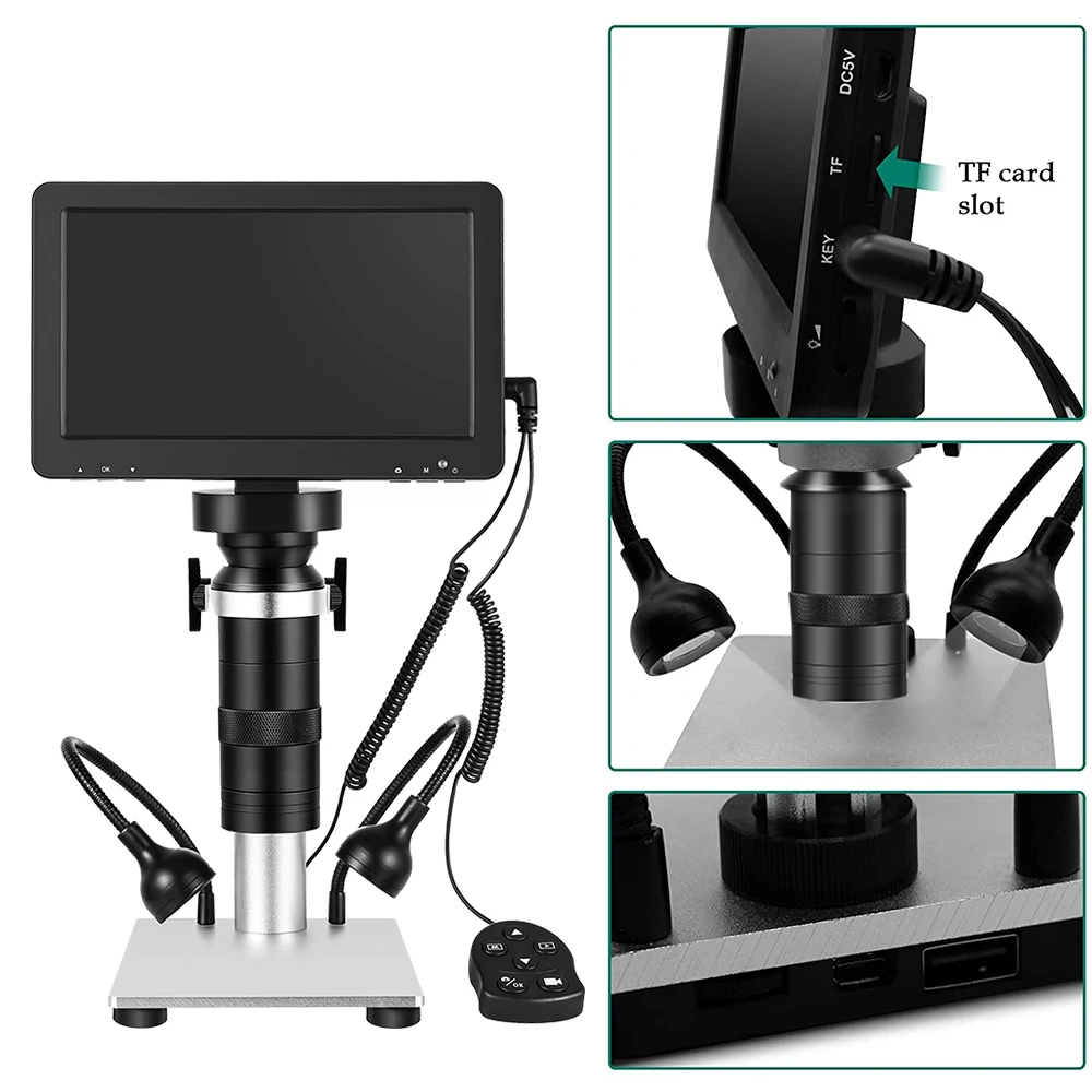 DM9S Electronic Microscope 1200X Digital Microscope Camera for Soldering Magnifier 1080P Scope With LED Repaired Microscope