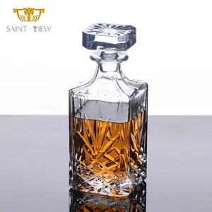 Liquor Wine Whisky Bottles Bottle With Glass Cup Set Square Glasses Wine Cabinet Decor Gift Box Custom Logo