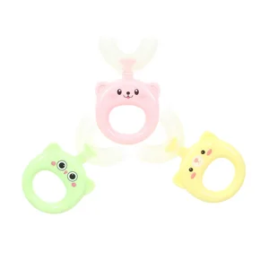 Baby U Shape Manual Toothbrush Wholesale Mouth 360 Degree Cleaning Training Teeth Silicone Toothbrush