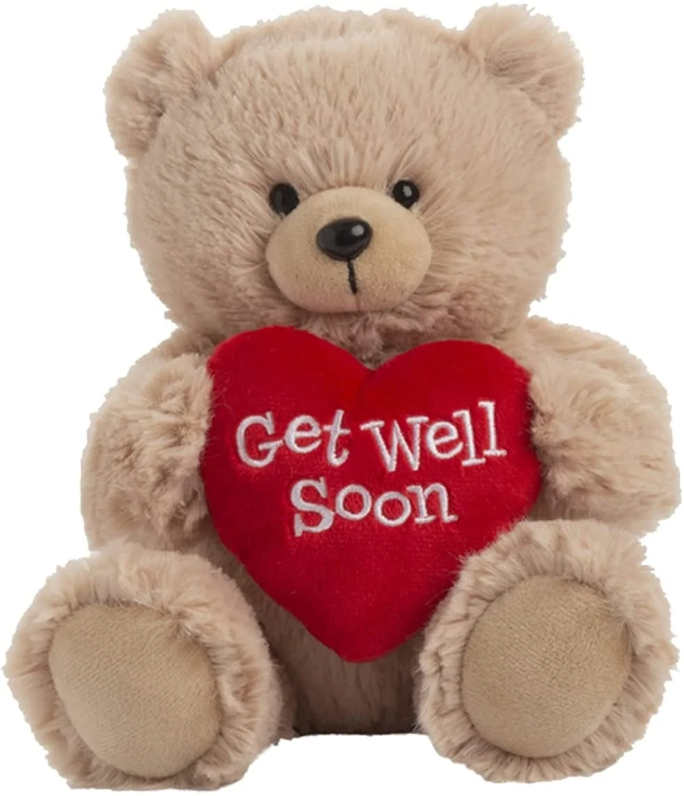 Ganz 9 Get Well Soon Teddy Bear With Gray Hoodie - Feel Better