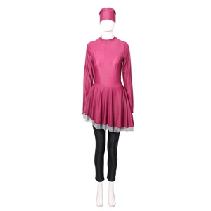 Angle Luna 2026 Ladies' New Soft Muslim 3 Piece Set Swimsuit with Pants Breathable & Eco-friendly Exclusive Custom Burkini