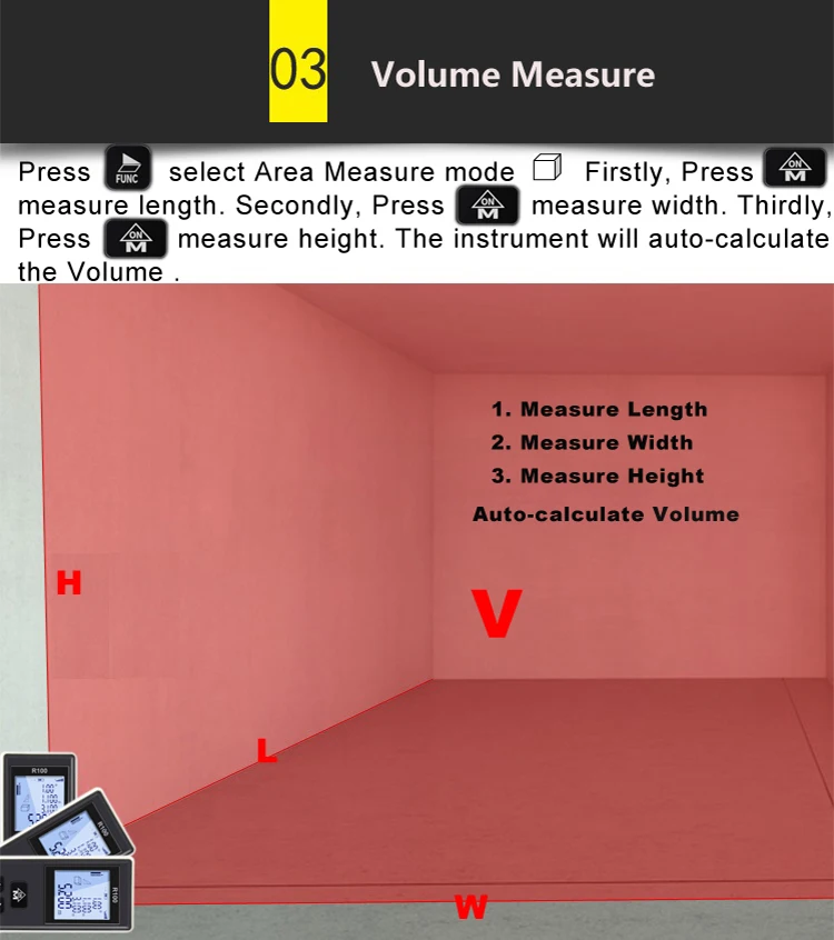 150m laser volume measure