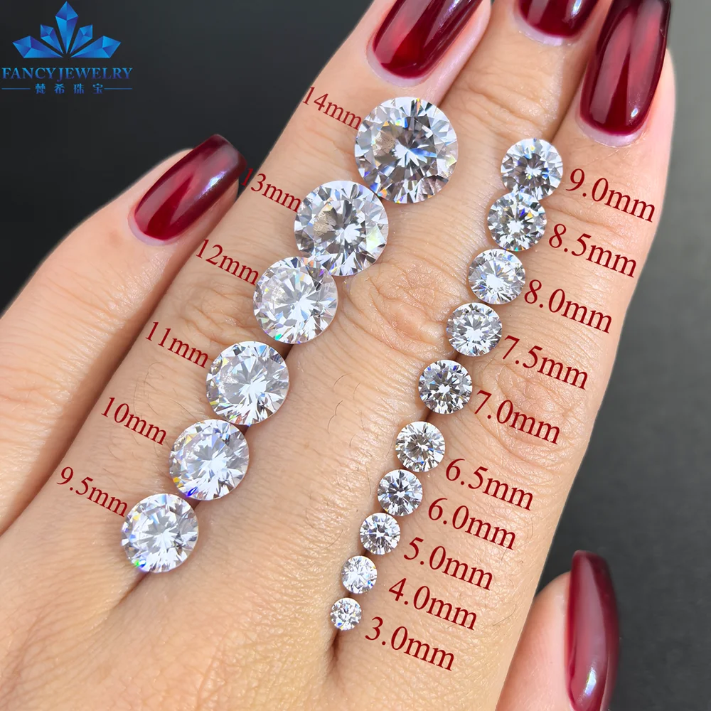 Wuzhou Gems 100% testeur de réussite excellente coupe 5mm Carat  1CT LAB Moissanite diamant GRA pour la fabrication de bijoux