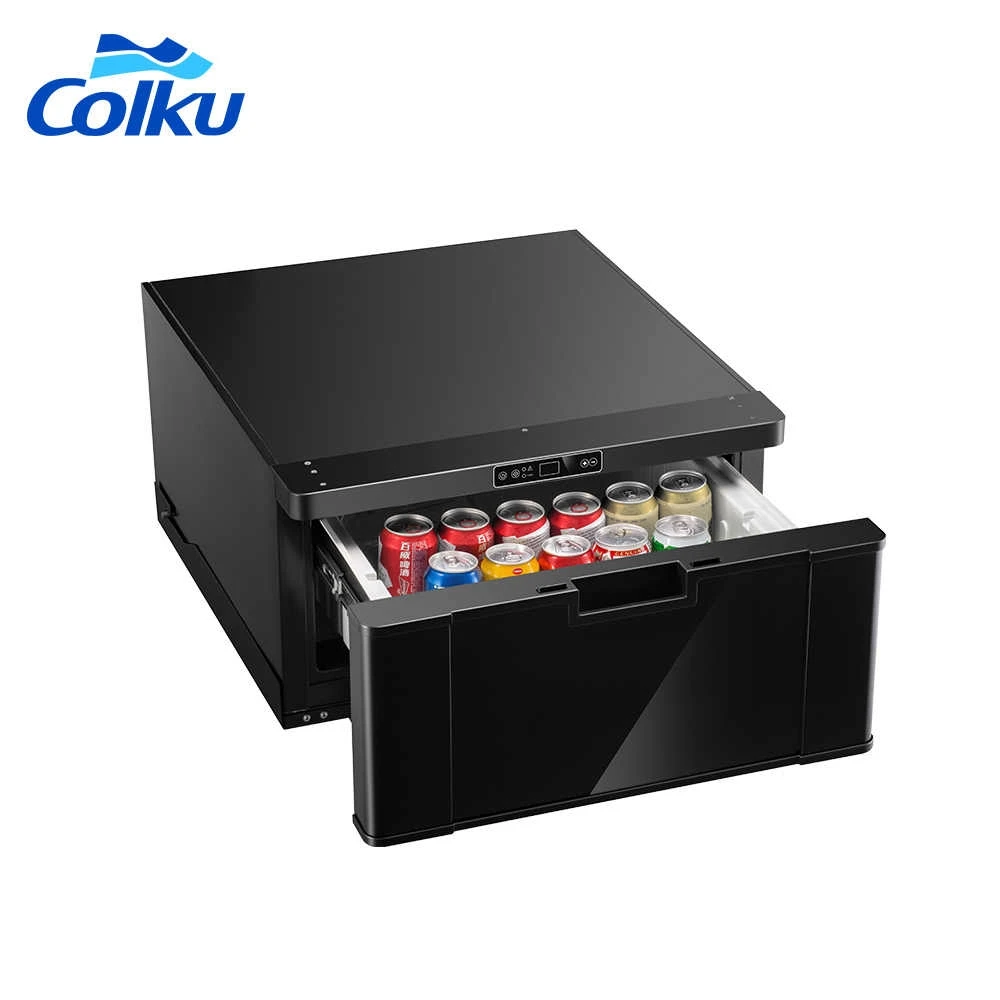 New Design Colku 40L Rv Fridge Small Mini Car Truck Drawer Fridge 12V DC Compressor Freezer Car Refrigerator