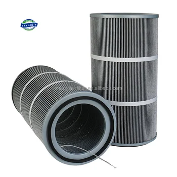 Dust Filter Cartridge Flame Pleated Paper Air Compressor Filter Element Polyester Anti-static Pleated Filter Cartridge