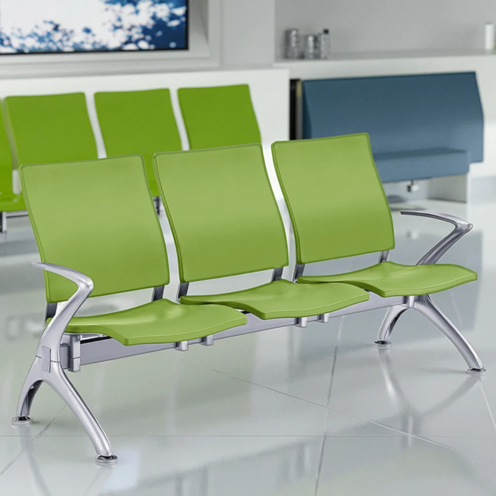 Heavy-Duty Dual Steel Frame Modern Hospital Seating System with Quick-Connect Legs for Commercial Use in Schools 5