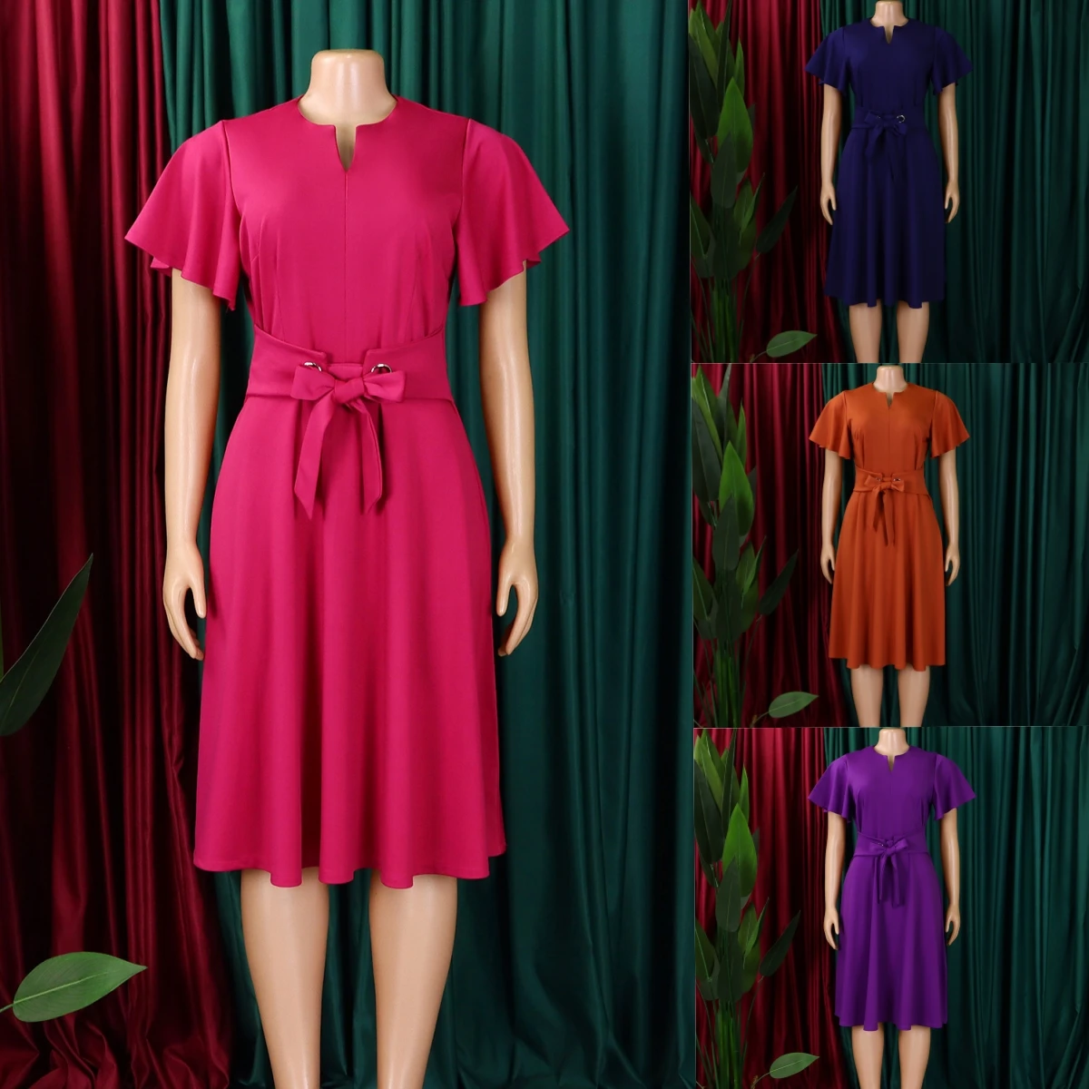 Trendy V-neck Casual Office Dress For Women - Summer Casual Dresses Odm