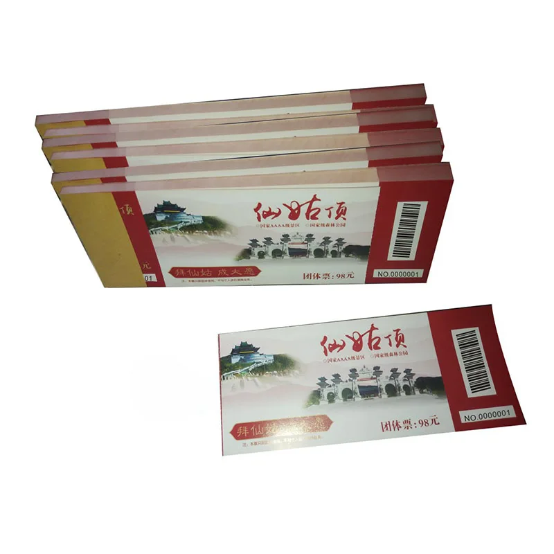 Wholesale Price Custom Raffle Ticket Roll Custom Color Ticket Printing