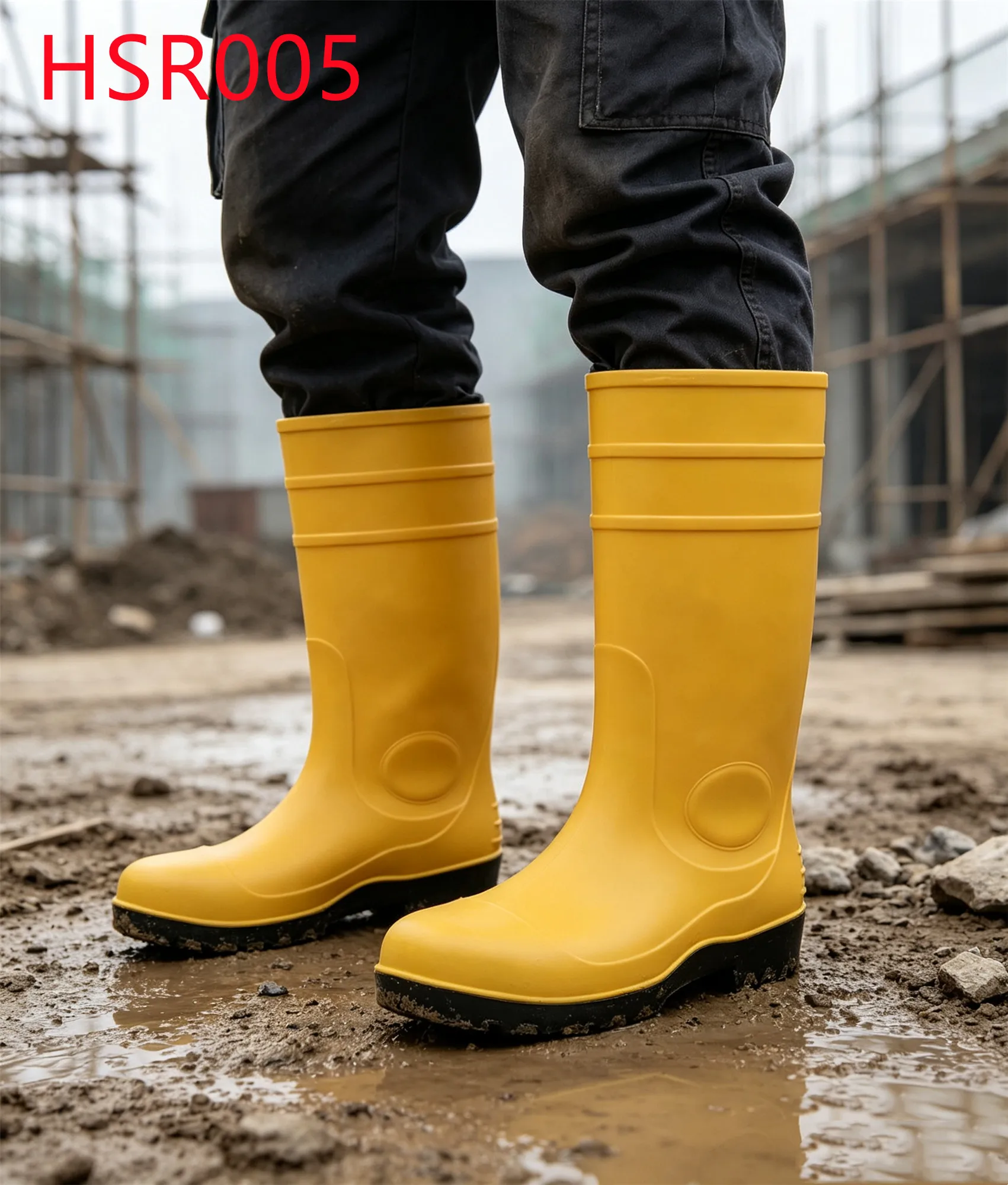 LXG,Sewage Treatment Acid&alkali Resistant PVC Gumboots Reinforced Rib Design Yellow/white/green Hua Singh Rubber Boots HSR005