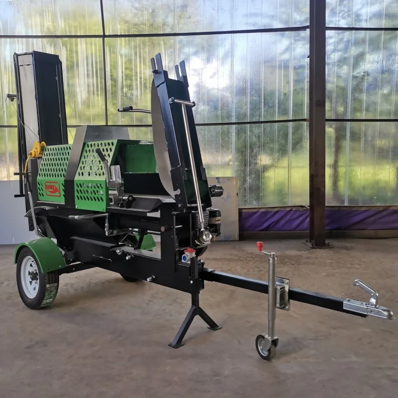 HAWK Machine Log Splitter  Circular Blade Saw Fire Wood   Belt Conveyor Firewood Processor 20ton in China