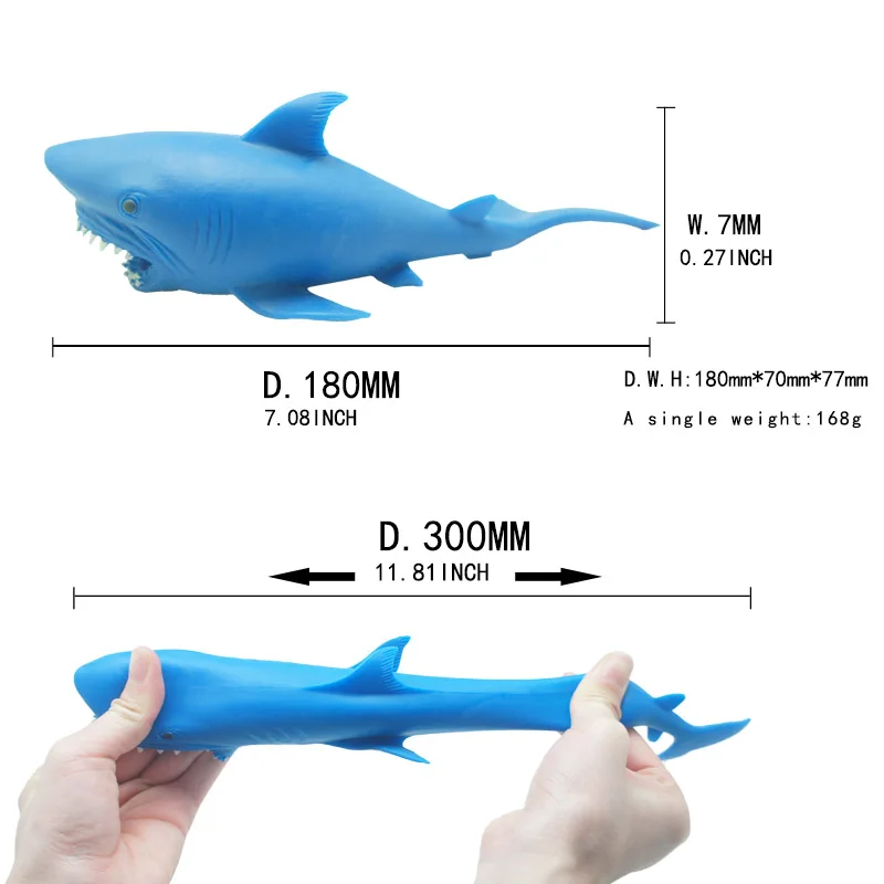 TPR Soft Stretchy Sand Filler Sensory Toys Stress Relieve Squeeze Shark Toy  Fidget Toy