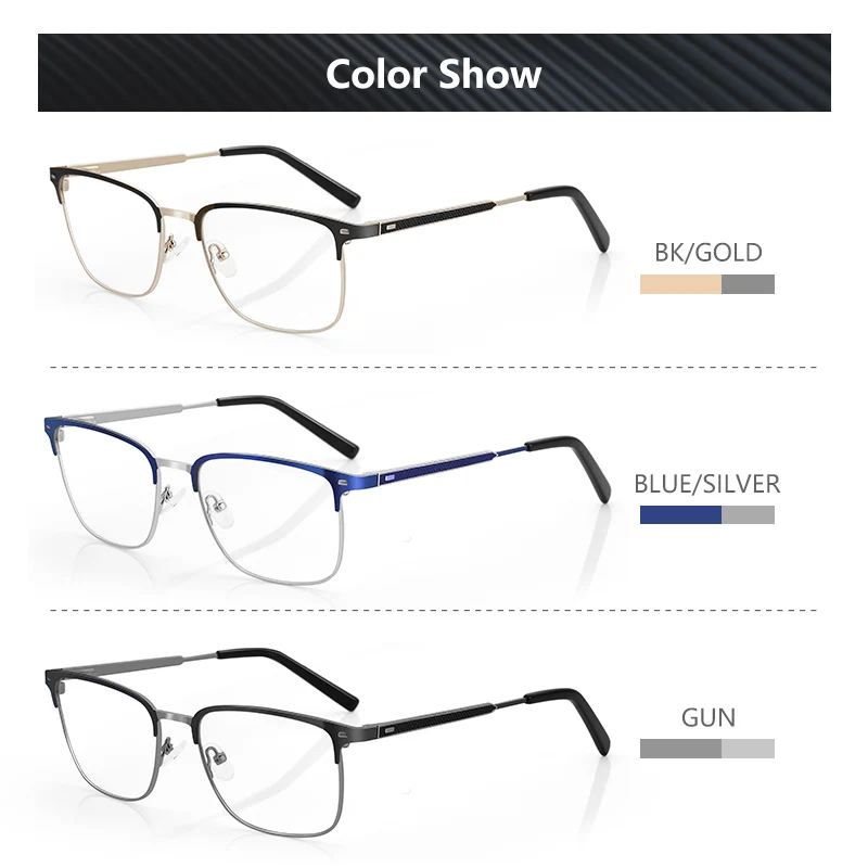 2023 New Trendy Fashionable Custom Logo Spectacle Optical Eyeglasses Metal Frames for  Men Prescription Glasses