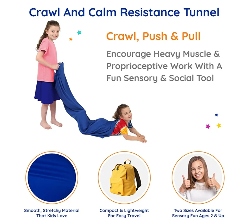 Прочный сенсорный туннель для ползания и спокойствия детей с особыми нуждами детский игровой помогает в координации снятии