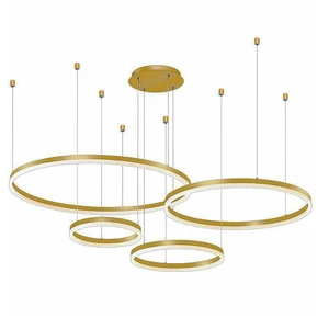 Hanging Pendant Circle 3 Rings Acrylic Ceiling Chandelier Gold Minimalist Large Round Led Chandeliers Modern Pendant Lights