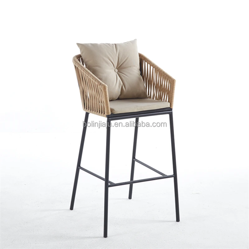 Cheap Rattan Bar Stool Pe Wicker Powder Coated Bar Chair Black Natural Rattan Bar Stool Buy