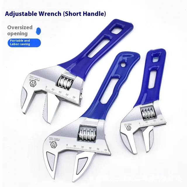 Wholesale Large Open Light Tube Dual-Purpose 17mm Bathroom Wrench Short Handle Carbon Steel Adjustable Metric System Short
