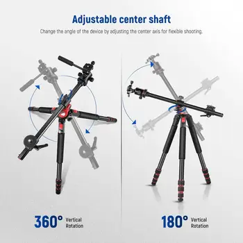 NEEWER 73.6" Horizontal Tripod with Multi Angle Center Column Heavy Duty Aluminum Camera Tripod Monopod detail image