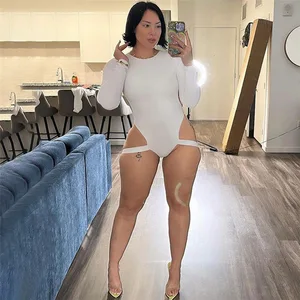Casual Fashion New Women's Jumpsuit Long Sleeve Solid Backless Tight Stretch Bodycon Jumpsuit Women's Clothing Dropshipping