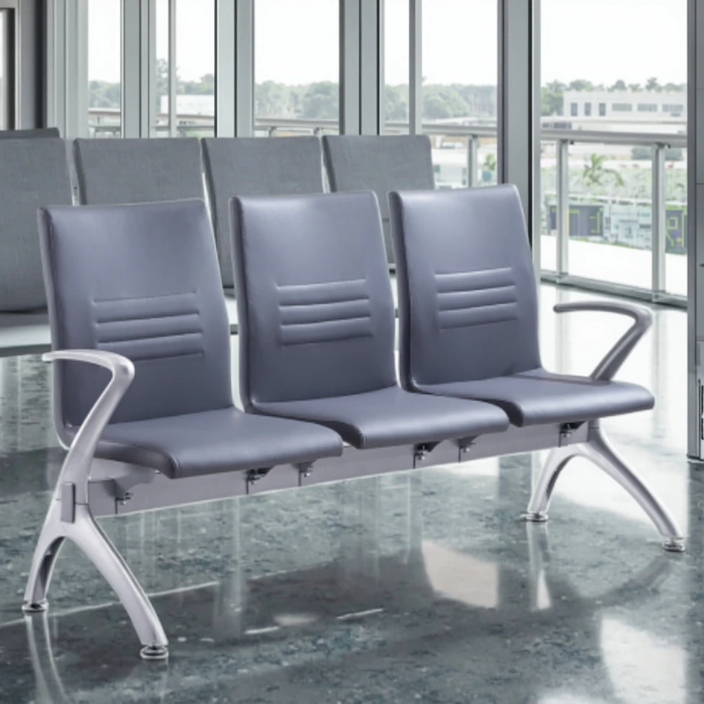 Modern Commercial Cold Steel Frame Chair with Detachable Anti-Slip Feet for Public Spaces 5