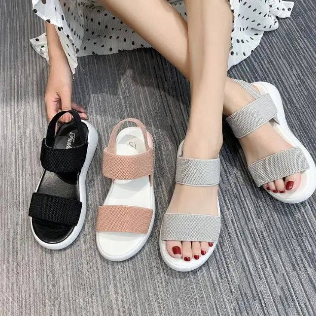 Women Flat Band Beach Shoes Breathable Elastic