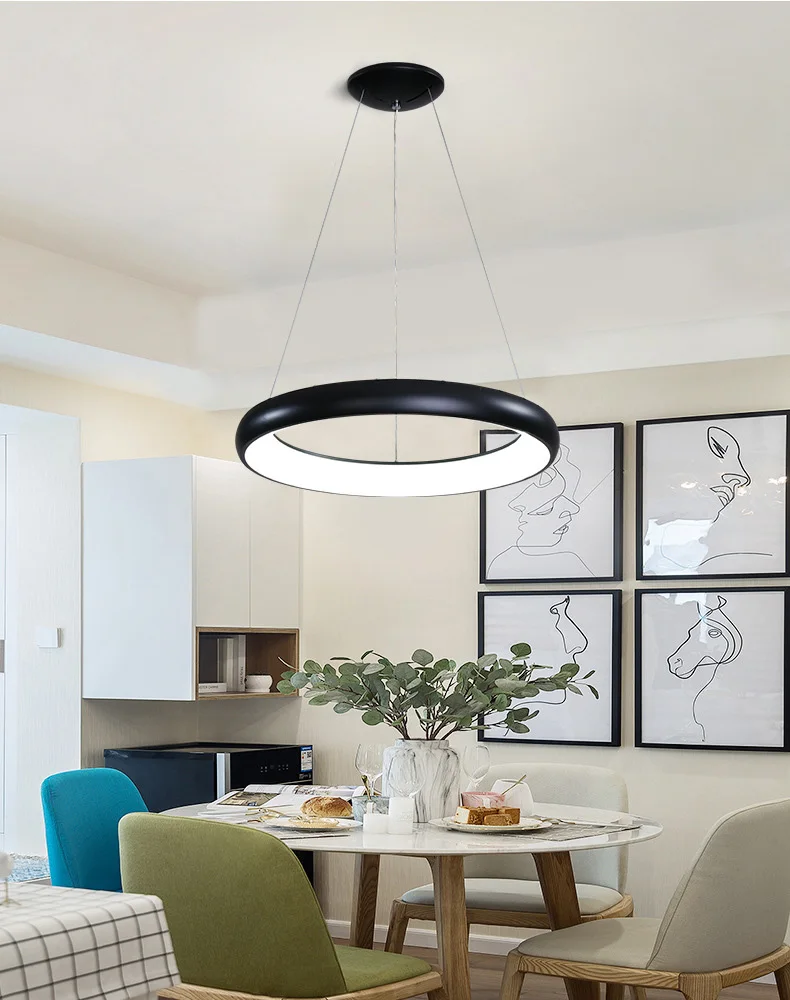Modern led pendant ceiling light acrylic white LED lighting for hotel engineering bright ceiling chandelier