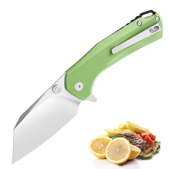 Custom EDC D2 Stainless Steel Folding Hunting Knife G10 Handle Outdoor Camping OEM Support Grade DIY Outdoor Knives
