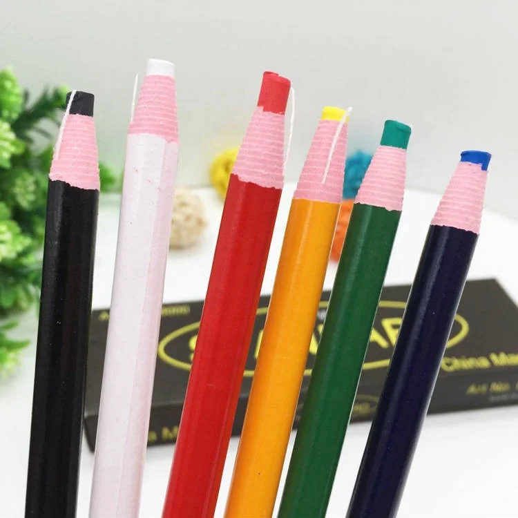 12pcs/box  Microblading Cosmetics Crayon Colors Pencils Peel-off China Marker / Grease Pencil /Roll Wax Pencil/ Marking Pen,Wood