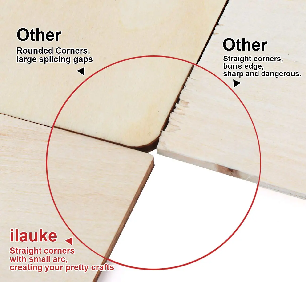 square Blank Laser Cutting Wood Natural Wooden Slices Unfinished Wood Pieces Diy Crafts Christmas Decoration Ornament Custom